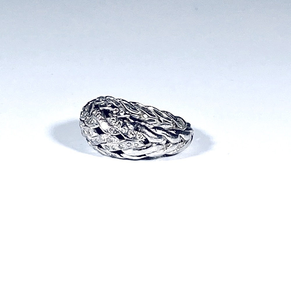 John Hardy Classic Chain Ring with Pave Diamonds - Picture 5 of 8